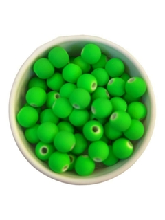 Contas miçanga emborrachado 8mm - cor verde 30gr
