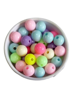 Contas plástica miçanga 10mm - cores candy 30 gramas