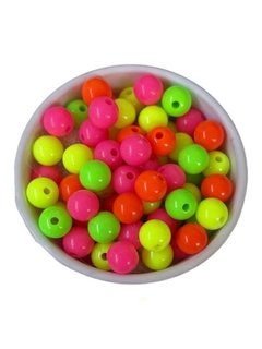 Contas miçanga 8mm - cores neon 30 gramas