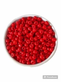 Contas miçangão 4mm - cor vermelho claro 20 gramas