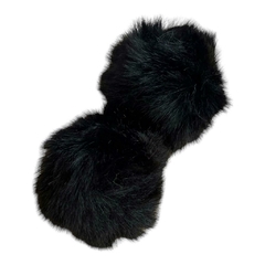 Pompom pelo alto 7cm Preto - 1 Unidade