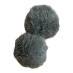 Pompom pelo alto 6 cm Cinza - 1 Unidade