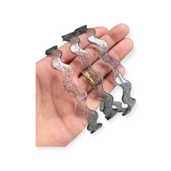 Tiara de Acrilico Ondulada 10 mm Cinza