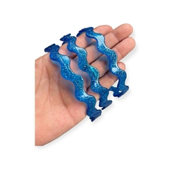 Tiara de Acrilico Ondulada 10 mm Azul Royal