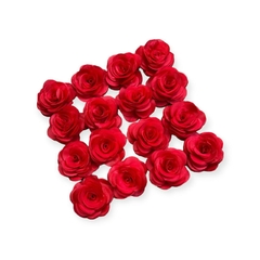 Flor de Organza Vermelho 5cm - unidade