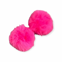 Pompom pelo Alto 7cm Rosa Neon 1 Unidade