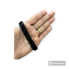 Fita Lurex Esponjosa 10mm - Preto metro