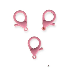 Prendedor Fecho Lagosta de Plástico - Rosa BB 4 Unidade