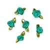 Florzinha Rococó Verde Tiffany com Folha 10 unidades