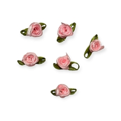 Florzinha Rococó Rosa bb Com Folha 10 unidades