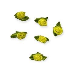 Florzinha Rococó Amarelo Ouro com Folha 10 unidades