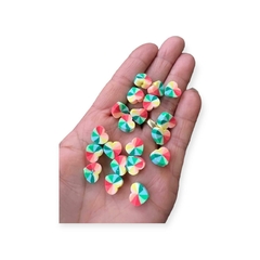 conta Fimo coração tons de verde 20 uni