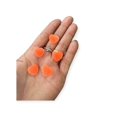 Aplique Jujuba coração 6 uni laranja 1,5 mm