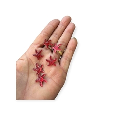 Aplique estrela vermelho 6 uni 1,5 cm