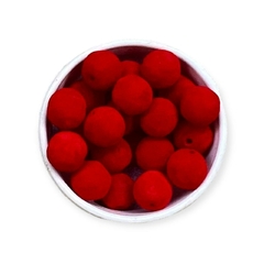 Contas Aveludada 10mm cor vermelho 20 gramas