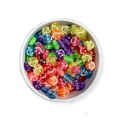 Contas miçanga sorriso 8mm - cores diversas 30gr
