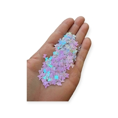 Paetê Micro Borboletas Branco 10 gramas