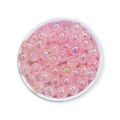 Contas Miçanga Bola de Sabão 8mm - Rosa bb 30 gramas