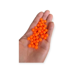 Contas Plástica Miçanga 8mm Laranja Neon 30 gramas