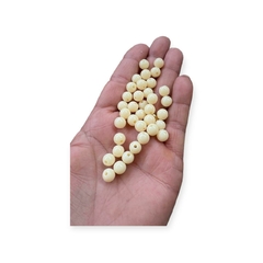 Contas Miçanga Irisada 6mm - Creme 30 gramas