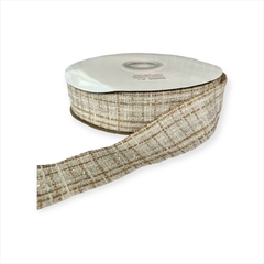 Fita 38mm importada Tweed Bege no metro