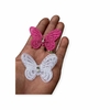Borboleta de Cetim com perola 4cm Unidade