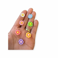 Aplique de Resina kit Mini Florzinha 6 unidades 1x1cm