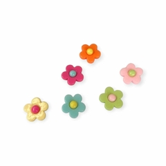 Aplique de Resina flor plana mistas 5 unidades 2x2cm