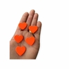 Aplique Emborrachado coração Laranja 2,0 x 2,3cm