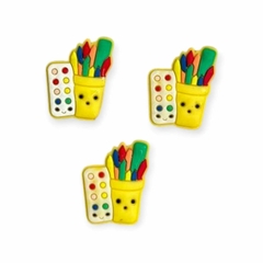 Aplique Emborrachado Escolar calculadora com cestinho 3,0x2,5cm