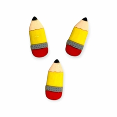 Aplique Emborrachado Escolar Lápis Amarelo 3x8x1cm