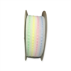 FITA ORGANZA LISTRAS PRINCESS ( Verde Amarelo Rosa Azul bb) ( 1 METRO)