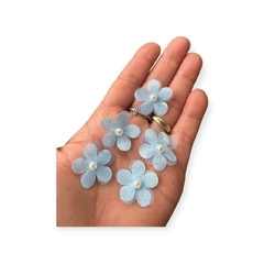 Florzinha Pérola Miolo Azul bb 2,5 x 2,5 cm (unidade)