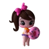 Aplique Biscuit Menina praia LACINHO rosa COM boia rosa 6X4CM