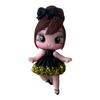 Aplique Biscuit menina Bailarina com vestido preto 6X4CM