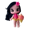 Aplique Biscuit Menina praia COM maiô ROSA NEON E AMARELO COM SORVETINHO 6X4CM A COR DO SORVETE PODE VARIAR DE ACORDO COM DISPONIBILIDADE