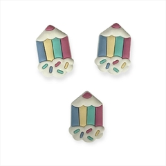 APLIQUE EMBORRACHADO ESCOLAR LAPIS COLORIDO COM GRANULADO CANDY 3,9cm x 2,6cm - comprar online