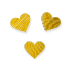 Aplique Coração Rabiscado escolar Amarelo Emborrachado 3,5CM - comprar online