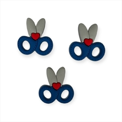 Aplique Emborrachado Escolar tesoura azul royal 3,1cm x 3,0 cm - comprar online