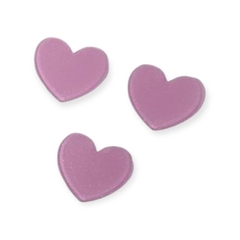 Aplique Coração de Resina Lilás bb 3x2 cm