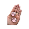 Aplique Acrílico concha Rosa 3x3cm
