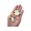 Aplique emborrachado Religioso Jesus e anjinho Amarelo 2 unidades 5 x 3,5 cm
