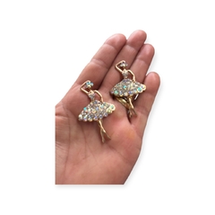Aplique Bailarina Branca Furta cor com Strass unidade 5x7cn
