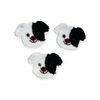 Aplique de Crochê Cachorrinho Preto e Branco 5,0 X 7,0 CM