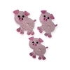 Aplique de Crochê Porco Rosa 6x6cm