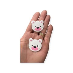 Aplique Emborrachado ursinho focinho rosa bb
