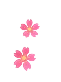 Aplique Flor de Acrílico Rosa Médio 4x4cm