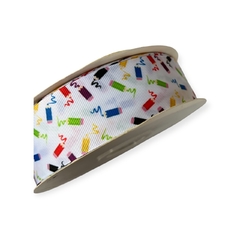 FITA ESTAMPADA 38MM ESCOLARES lápis ( 1 METRO)