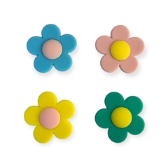 APLIQUE EMBORRACHADO YAMA - FLOR LISA 3,5 COM PACOTE SORTIDO 4 UNIDADES
