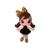 Aplique Biscuit menina onça 6X4CM